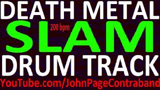 Slam Death Metal Drum Backing Track 200 bpm FREE