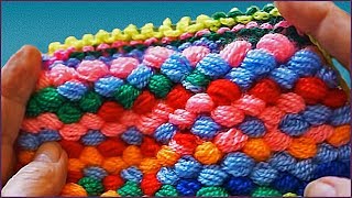 Коврик из пряжи. Пряжа помпон своими руками. Коврик крючком. (mat homemade yarn pom-poms)