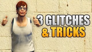 GTA 5 Online - 3 NEW GLITCHES & TRICKS (Instantly Spawn Cars, Invisible Body Parts & Hiding Spot)