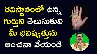 రవిస్థానంలో ఉన్న గుర్తుని తెలుసుకుని మీ భవిష్యత్తును అంచనా వేయండి | Hasta Samudrikam | Aadhan
