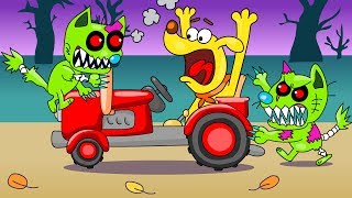 СТРАШНЫЙ ЗОМБИ КОТ погоня за СОБАКОЙ Игровой Мультик для Детей Zombie cats