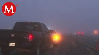Cierran autopista Monterrey- Saltillo por niebla y tras muerte de peatón