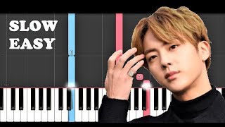 BTS Jin - Tonight (SLOW EASY PIANO TUTORIAL)