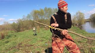 рыбалка на подъёмник (паук) с обрыва. Сборка самодельного паука. Ч.1