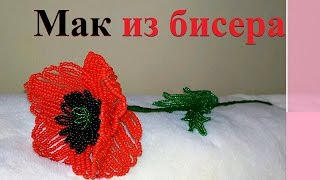 Цветы из бисера. МАК ИЗ БИСЕРА мастер-класс/ Бисероплетение