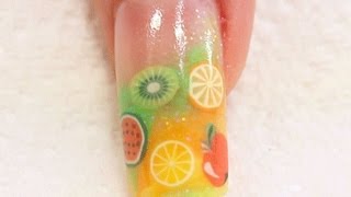 Fruit Fimo Tranché Encapsulé dans Acrylique Tutoriel par Naio Nails