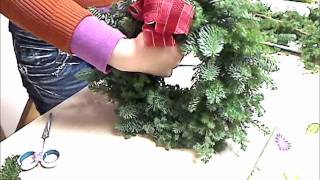 クリスマスリースの作り方2　東京　墨田区　錦糸町の花教室