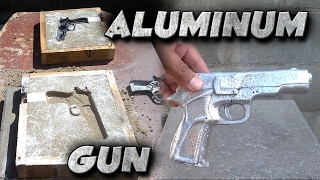 Casting A 9mm Toy Gun Into Solid Aluminum Not Lost Foam