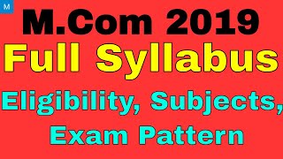 M.com Full Syllabus || M.Com 2019 Exam || M.com