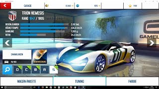[Asphalt 8] Farming 100.000 in 13min. with low class Car and buying Trion Nemesis