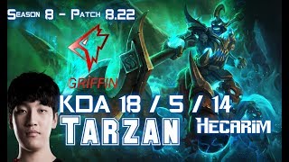 GRF Tarzan HECARIM vs NIDALEE Jungle - Patch 8.22 KR Ranked