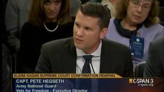 Capt. Pete Hegseth Testifies about Kagan's Treatment of the Military at Harvard