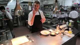 Kirk Westaway prepares a signature dish at Jaan in Singapore