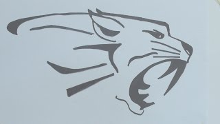 How to draw the tiger head tribal tattoo