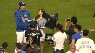 류현진 Hyun-jin Ryu, 싸이 PSY and 송승헌 Song Seung-heon at Dodger Stadium 2013-7-27