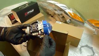 Тюнинг фар Toyota Camry установка светодиодных би линз Optima Bi LED Lens и ангельских глазок