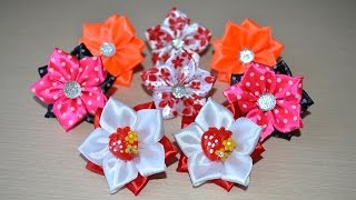 Украшения для волос мастер класс резинки для волос своими руками DIY handmade hair flower kanzashi
