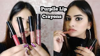 Purplle.com Lip Crayons - Matt Matte Lipstick || Review + Swatches