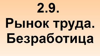 2.9. Рынок труда. Безработица