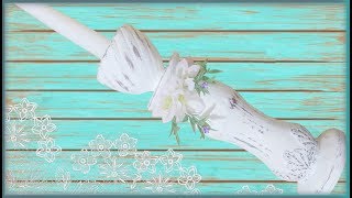 Подсвечник для высоких свечей в стиле шебби шик своими руками. Из гипса.