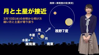 3月10日(水)の未明から明け方　月と土星が接近