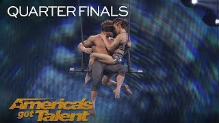 Duo Transcend Married Couple Retries Dangerous Blindfold Trapeze Trick   America's Got Talent 2018