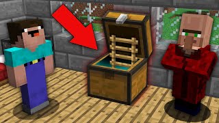 Minecraft NOOB vs PRO : NOOB FOUND SECRET PASSAGE IN THE CHEST VILLAGER! Challenge 100% trolling