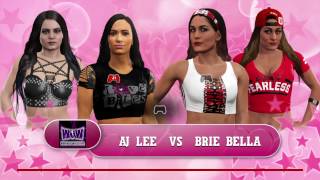 WWE 2K17 AJ Lee w Paige vs Brie Bella w Nikki Bella