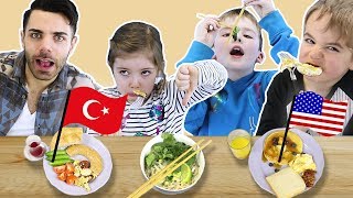 6 Kinder probieren zum 1. Mal FRÜHSTÜCK AUS ALLER WELT
