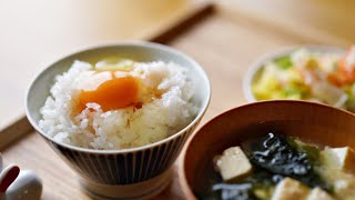 平凡な卵かけご飯の朝ごはん