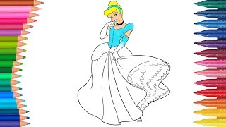 Kolorowanka Cinderella | Małych Rączek Kolorowanka dla Dzieci