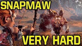 Horizon Zero Dawn gameplay - KILLING Snapmaw on VERY HARD (Horizon Zero Dawn snapmaw guide & tips