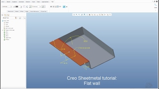 Creo Sheetmetal tutorial: How to create Flat Wall feature