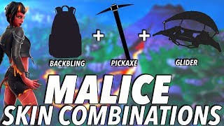 "Malice" SKIN BEST BACKBLING + SKIN COMBOS! (Season 8) (Fortnite) (2019)
