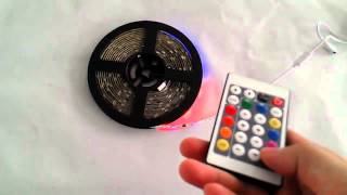 5m 5050 flexible RGB LED strip light christmas  kit With 24 keys Controller and transformer