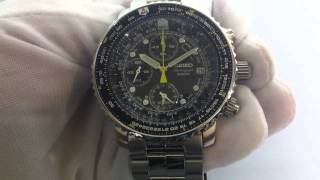 Men's Seiko Flight Alarm Chronograph Watch SNA411