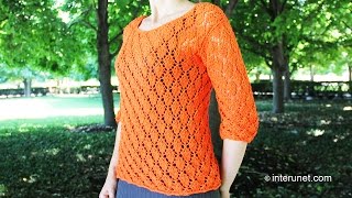 Кофта осенние листья - урок вязания. Часть 1 из 3.