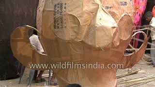 Ravana effigies come in varying shapes and sizes