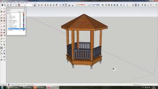 Google Sketch Up - Беседка шестиугольная