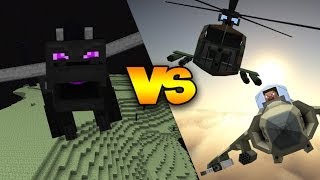 ENDER DRAGON VS FIGHTER JETS, HELICOPTERS, MISSILES, & MORE! | Minecraft Boss Fight