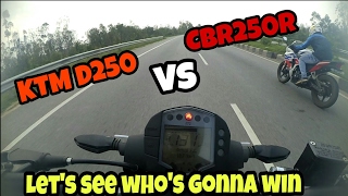 2017 KTM Duke250 vs CBR250R Top Speed Battle-158+ kmph | CBR250R Top speed | India