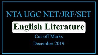 NTA UGC NET/JRF/SET Paper 2 || English Literature Cutoff percentage of Marks