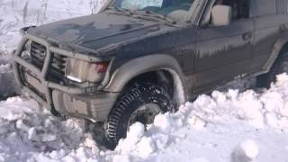 Покатушки по снегу, Чурилово лужи, сугробы mitsubishi pajero 2