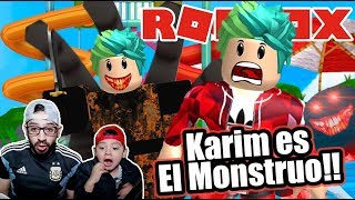 Monstruo en el Parque Acuatico | Karim es el Monstruo | Juegos Karim Juega