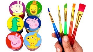 Peppa Pig Drawing & Painting with Surprise Toys Peppa Teddy George Mr Dinosaur Mr Potato Miss Rabbit