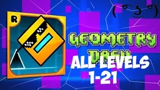 Прохождение всех уровней в Geometry Dash 1-21