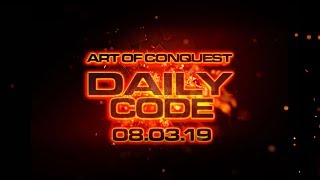 AOC Daily Redeem Code | March 8, 2019 Art of Conquest Redeem Code