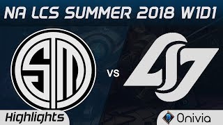 TSM vs CLG Highlights NA LCS Summer 2018 W1D1 Team Solo Mid vs Counter Logic Gaming by Onivia