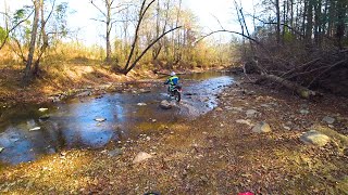 Bear Creek Trails, Kirby Arkansas on Kawasaki KLX 250 & Yamaha XT250  -  12-7-19    4K