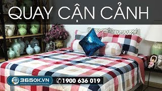 Bộ drap giường Hàn Quốc | Ga giường đẹp KOSHI kẻ caro KL1-008